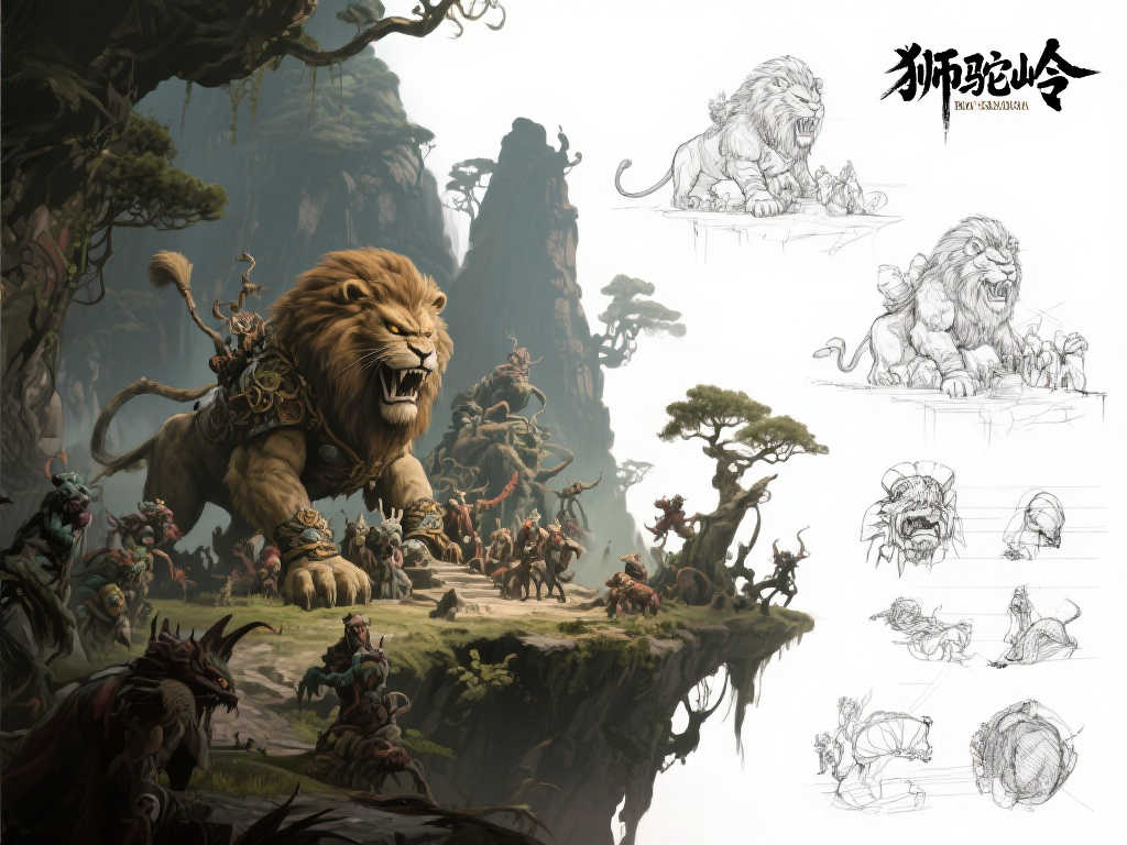 妖魔肆虐!《黑神话:悟空》“狮驼岭”未采用设计稿曝光! 妖魔肆虐!《黑神话:悟空》“狮驼岭”未采用设计稿曝光!